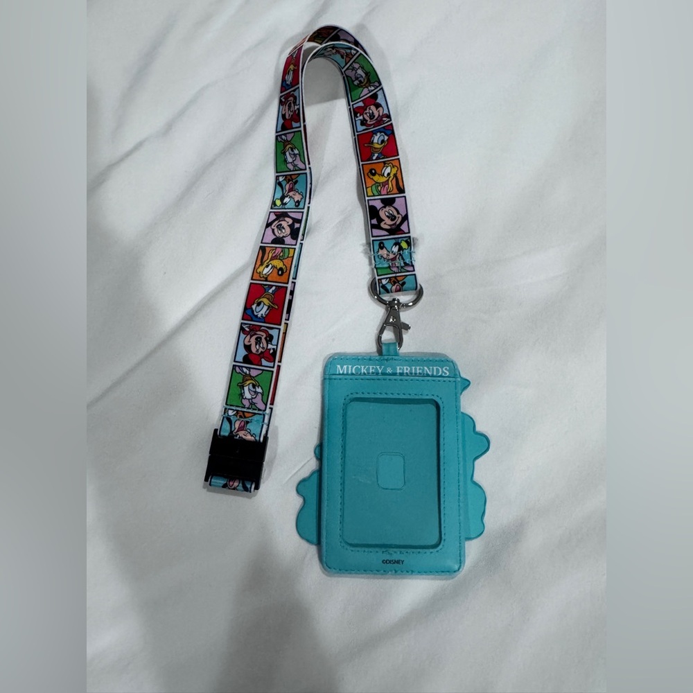 Disney Mickey & Friends Teal ID Badge Lanyard with Character Strap
